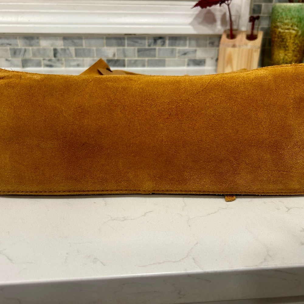margot Mustard Suede Tote Bag with Tassel - Picture 3 of 6